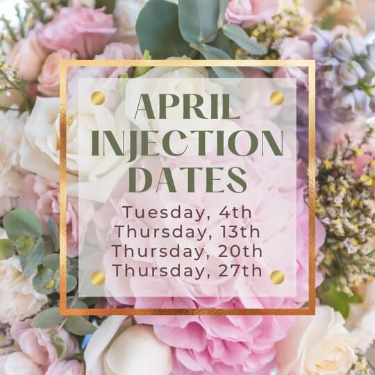 April Injection Dates in Montgomery Alabama